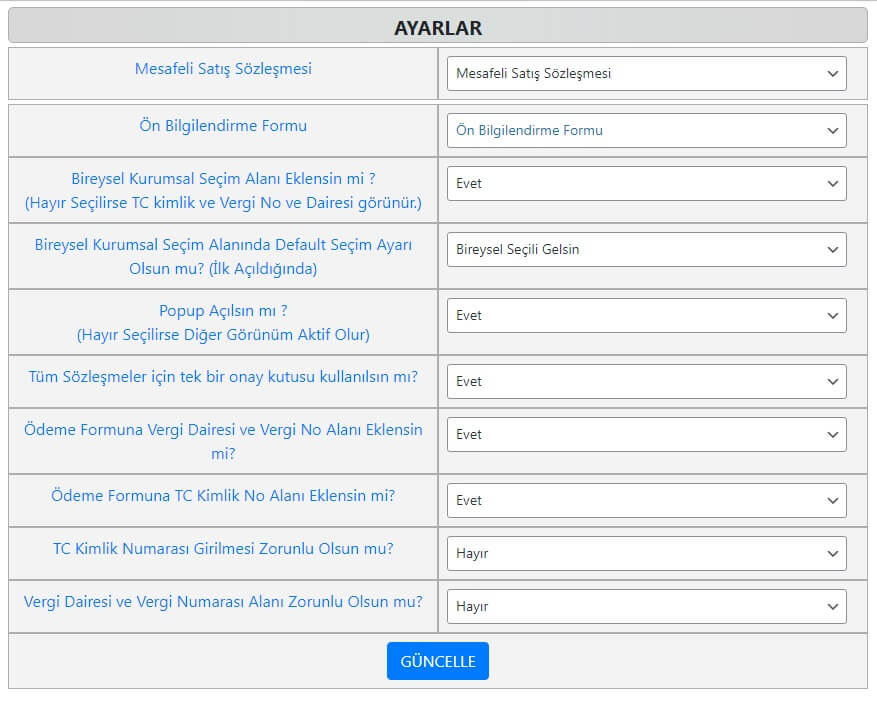 Mesafeli Satış Sözleşmesi Eklenti Ayarları Wordpress