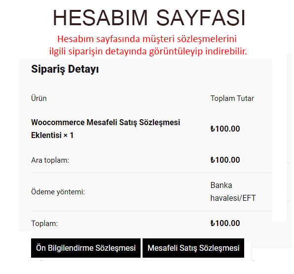 Woocommerce Mesafeli Satış Sözleşmesi Eklentisi