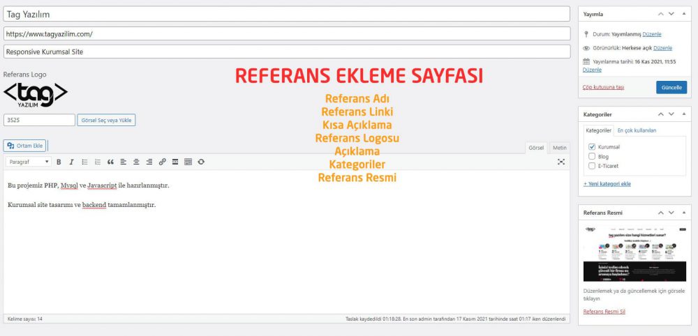 Wordpress Referanslarımız Eklentisi