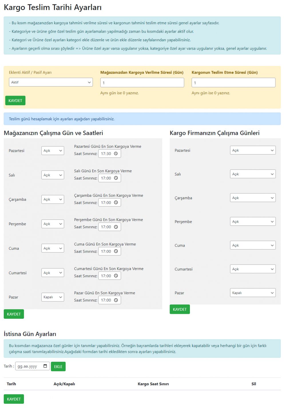 Woocommerce Tahmini Kargo Süresi Kargoya Teslim Tarihi Eklentisi