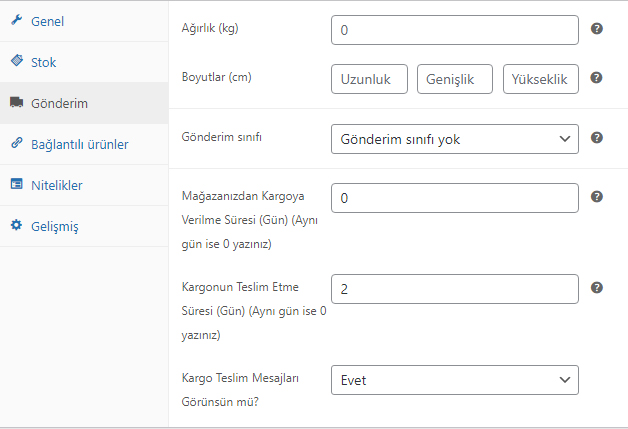 Woocommerce Tahmini Kargo Süresi Kargoya Teslim Tarihi Eklentisi